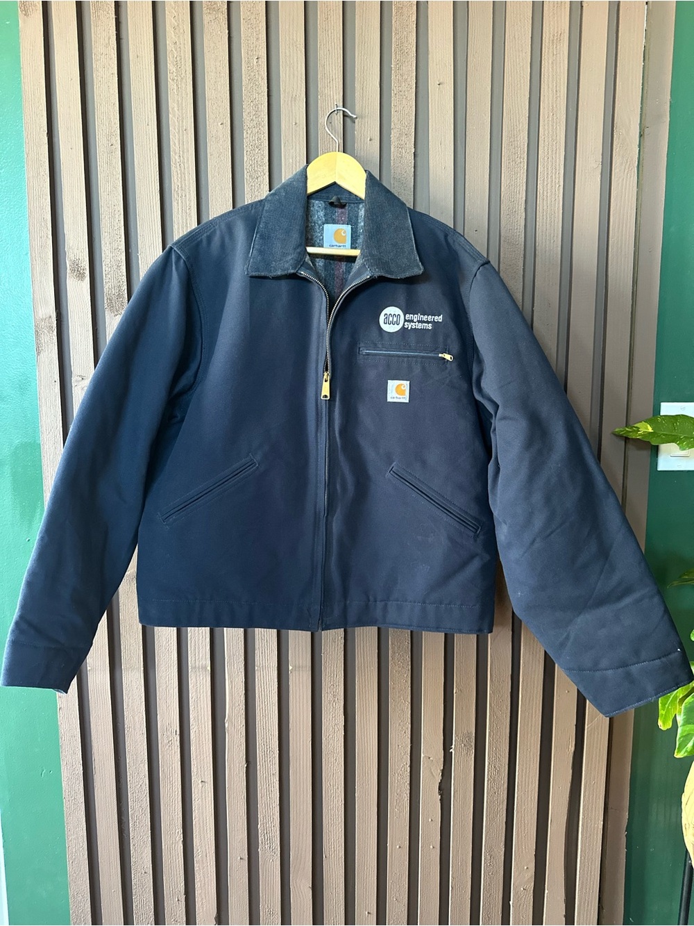 Carhartt Detroit Jacket Black Blanket Lined Insulated Duck Canvas Mens XL